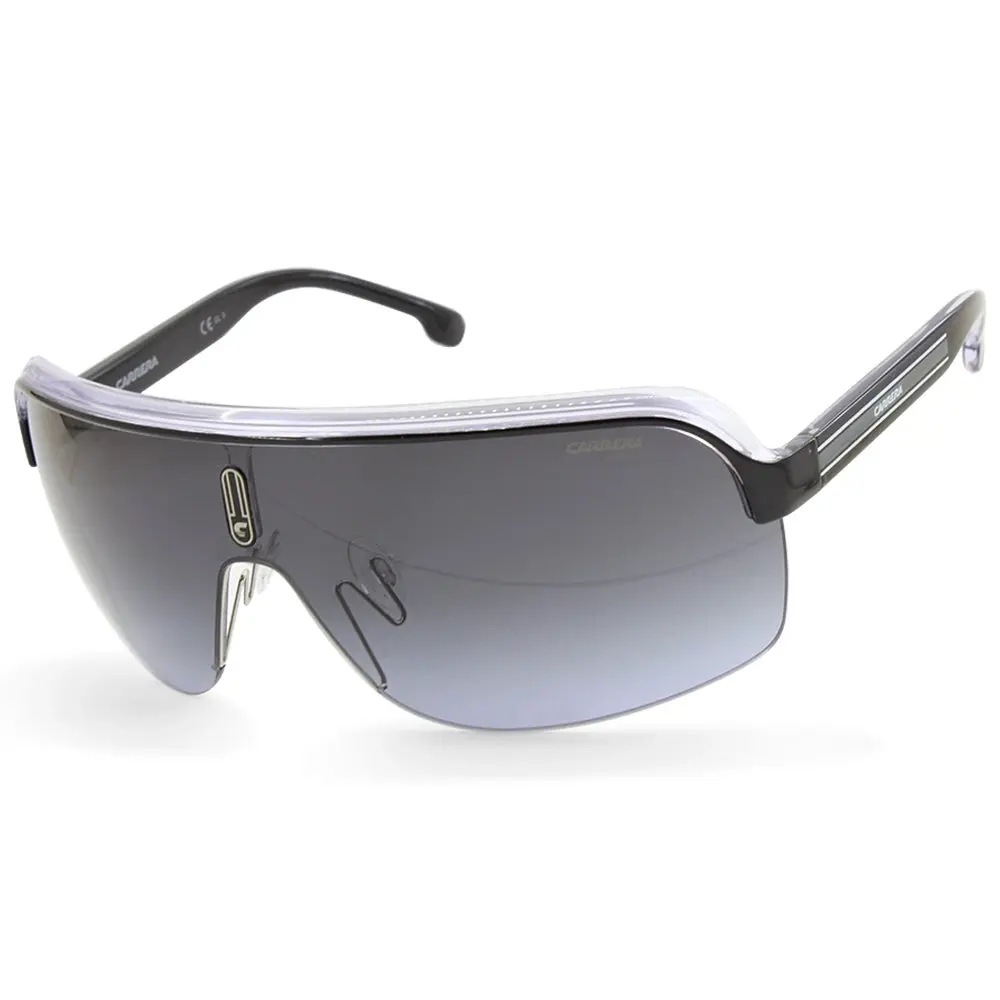 Carrera Topcar 1/N Black on Clear/Grey Gradient Unisex Shield Sunglasses 8OS/90 - Fashion