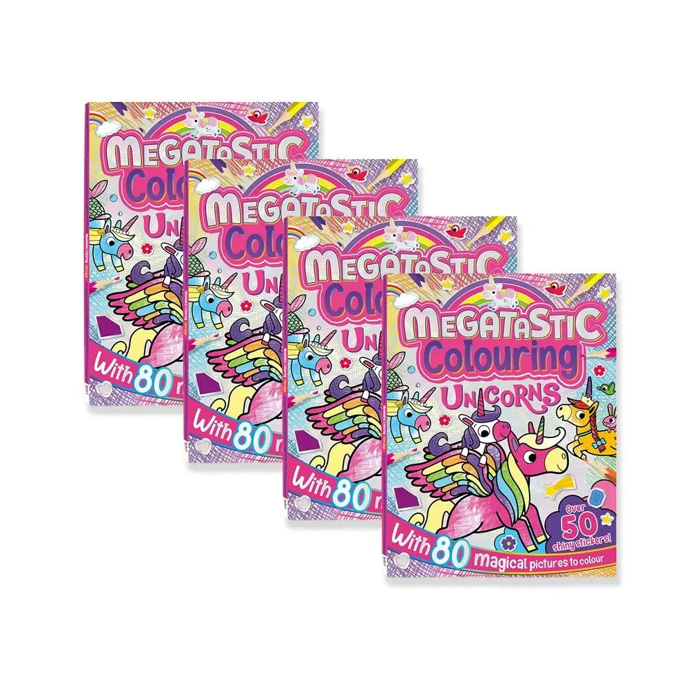 4x Bookoli Megatastic Colouring: Unicorns Colouring Book Art/Craft Activity - Entertainment