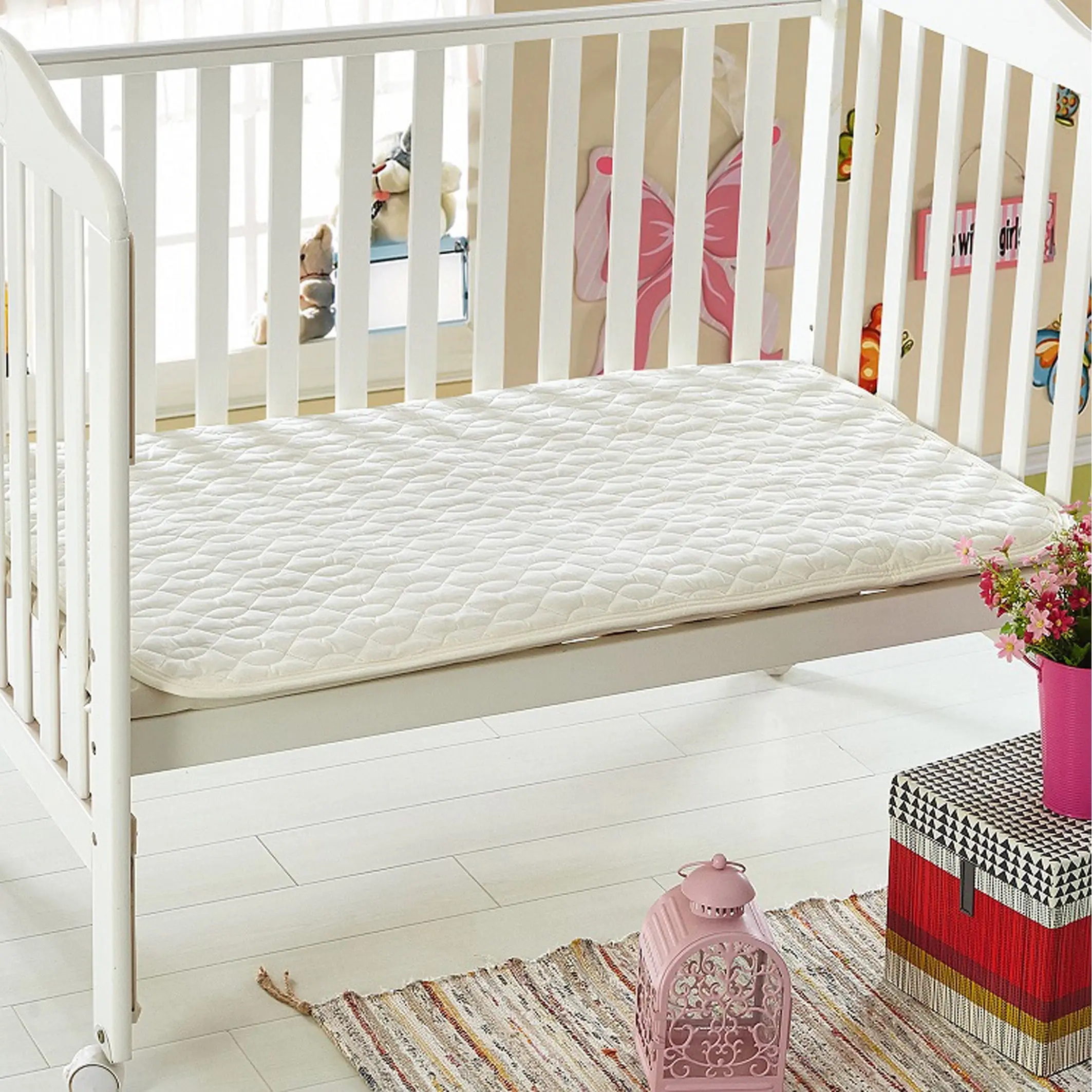 100% cotton Quilted Cot Mattress Protector - Home & Garden