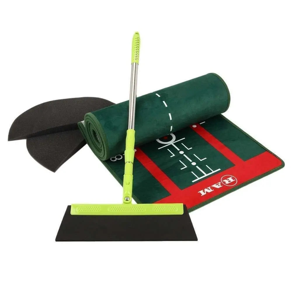 Ram Golf PROFESSIONAL Dual Grain Putting Mat with Distance Markers and Slope - Sports & Outdoor