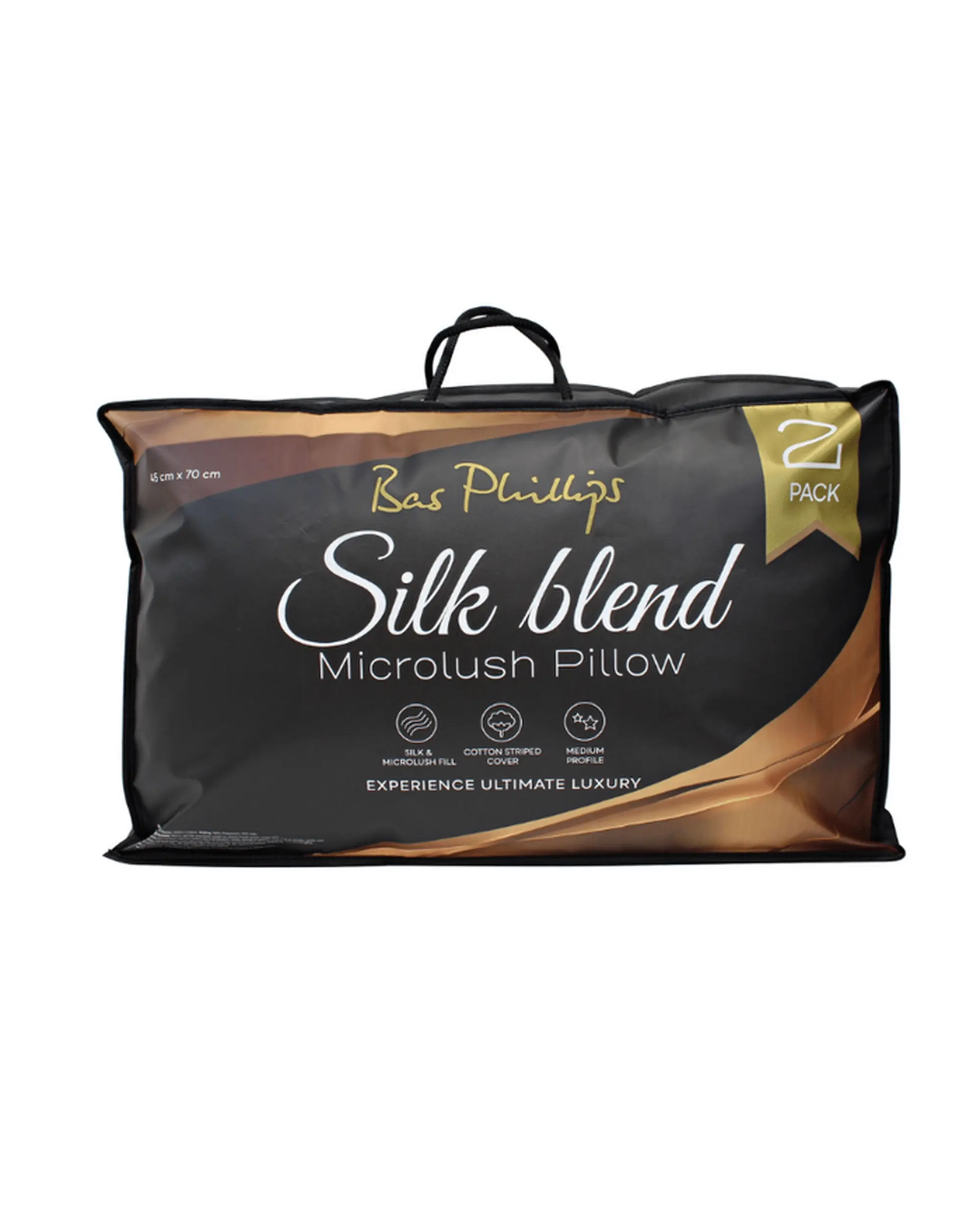 Bas Phillips 2 PACK Silk Blend Microlush Pillow - 900gms