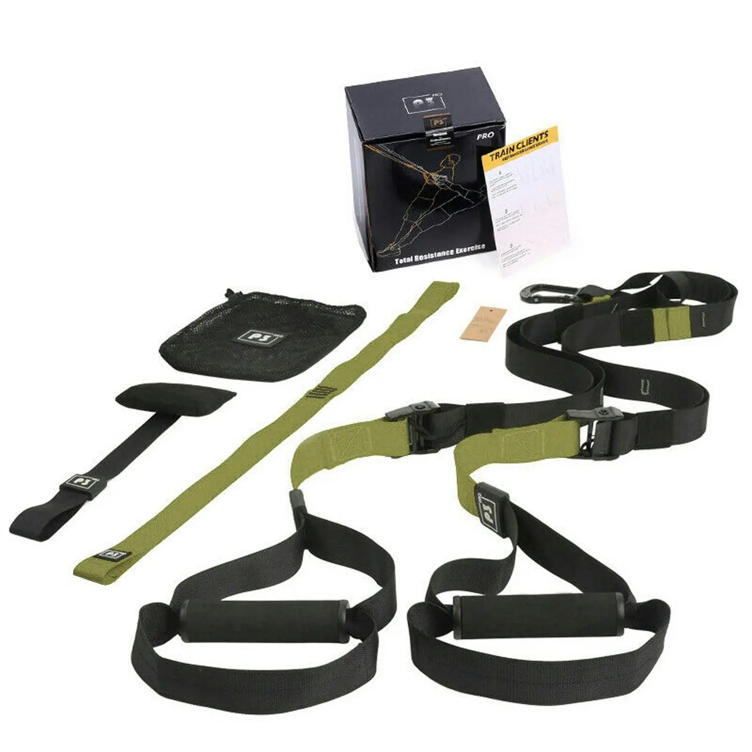 Resistance Trainer Band Set Muscle Training Suspension Band Belt Boxing Pilates Home Gym Fitness P2 Pro - Beauty