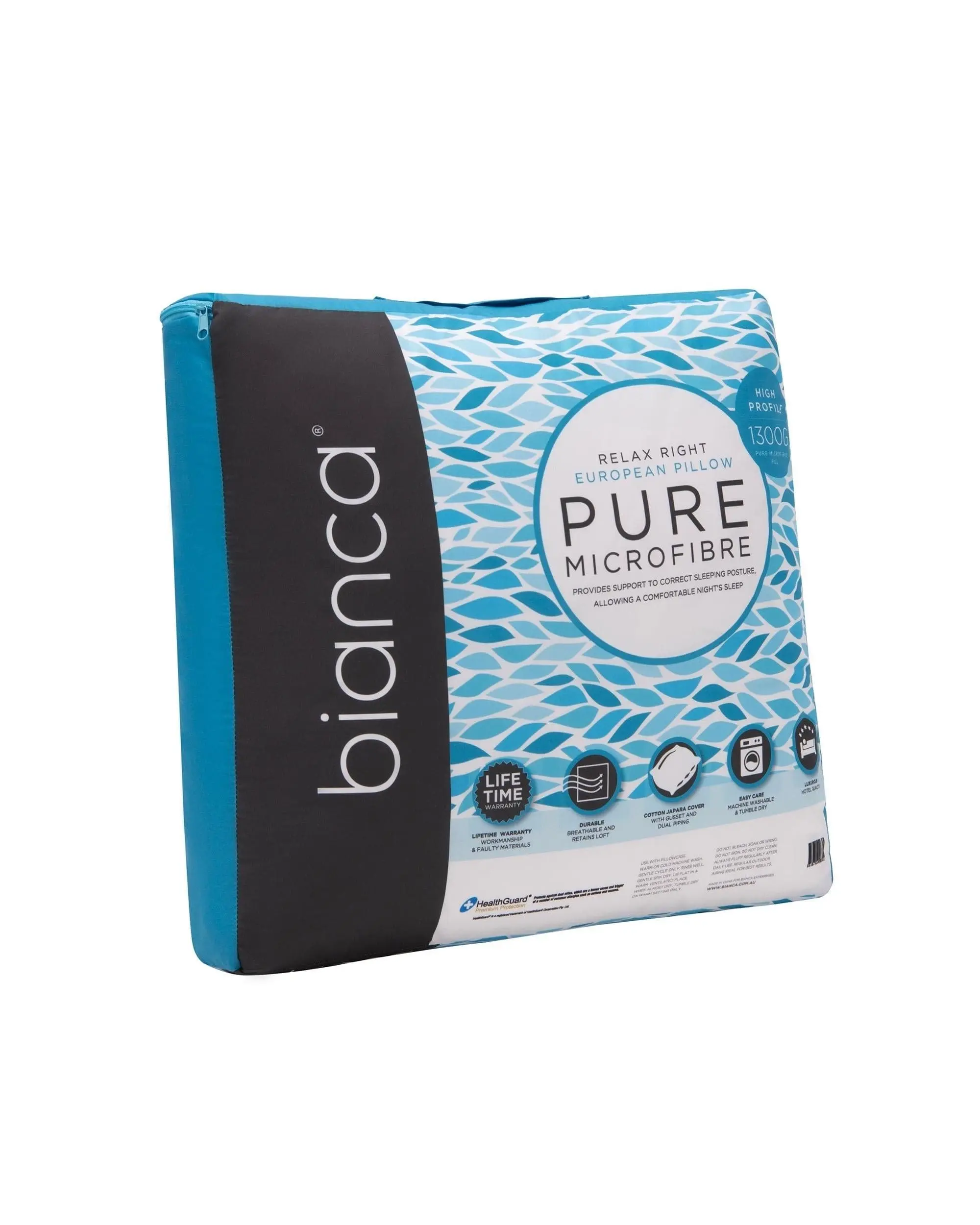 Bianca Bedding RELAX RIGHT PURE MICROFIBRE EUROPEAN PILLOW PROFILE 1300G - Home & Garden