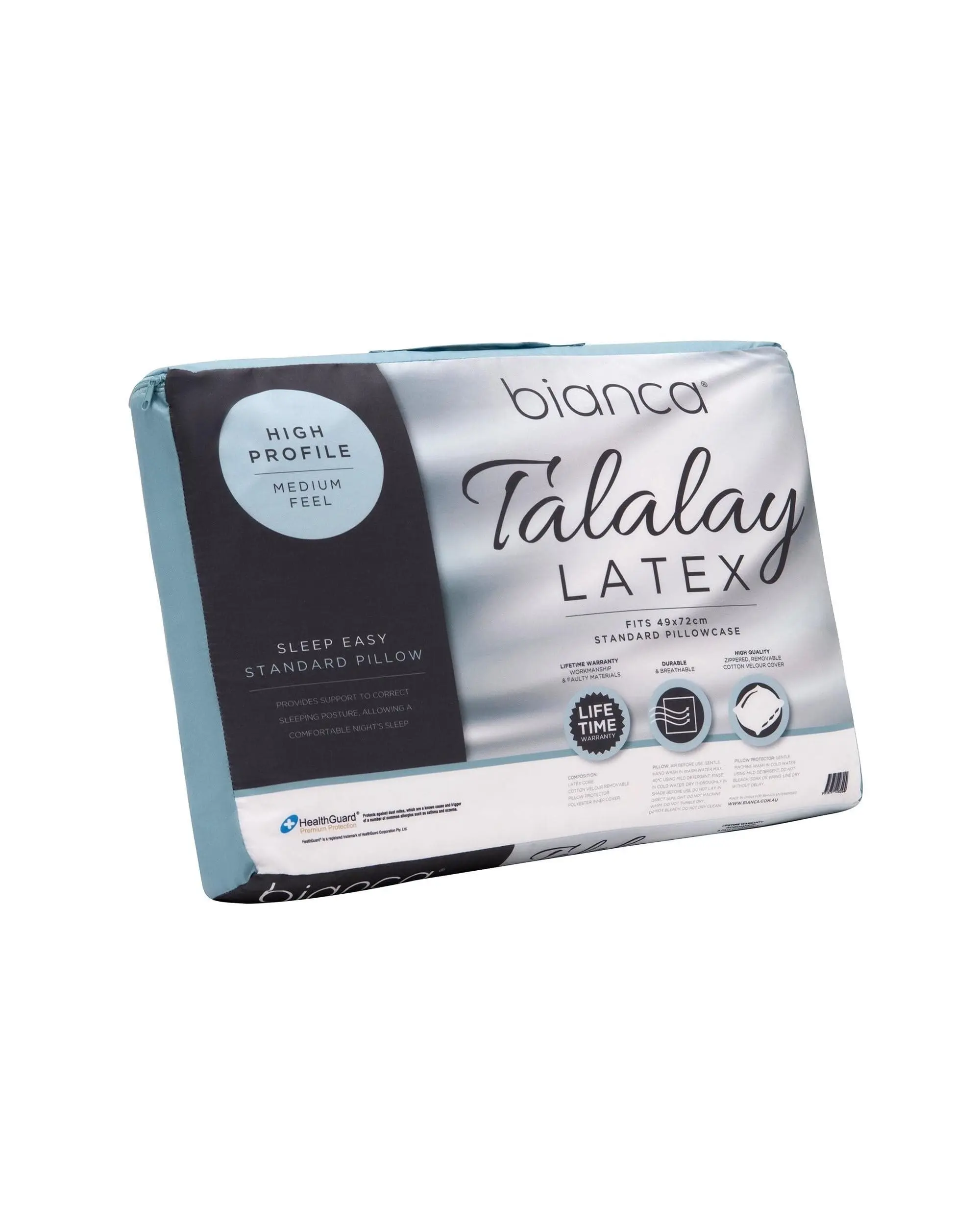 Bianca Bedding SLEEP EASY HIGH PROFILE MEDIUM FEEL TALALAY LATEX PILLOW - Home & Garden