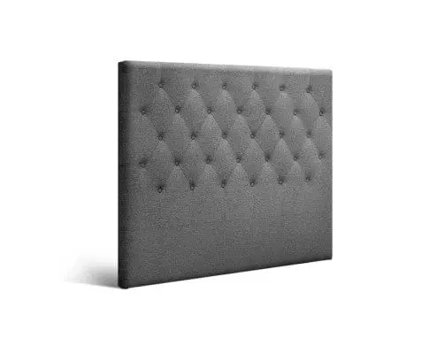 Bed Head Headboard King Single Bedhead Fabric CAPPI Grey - Furniture