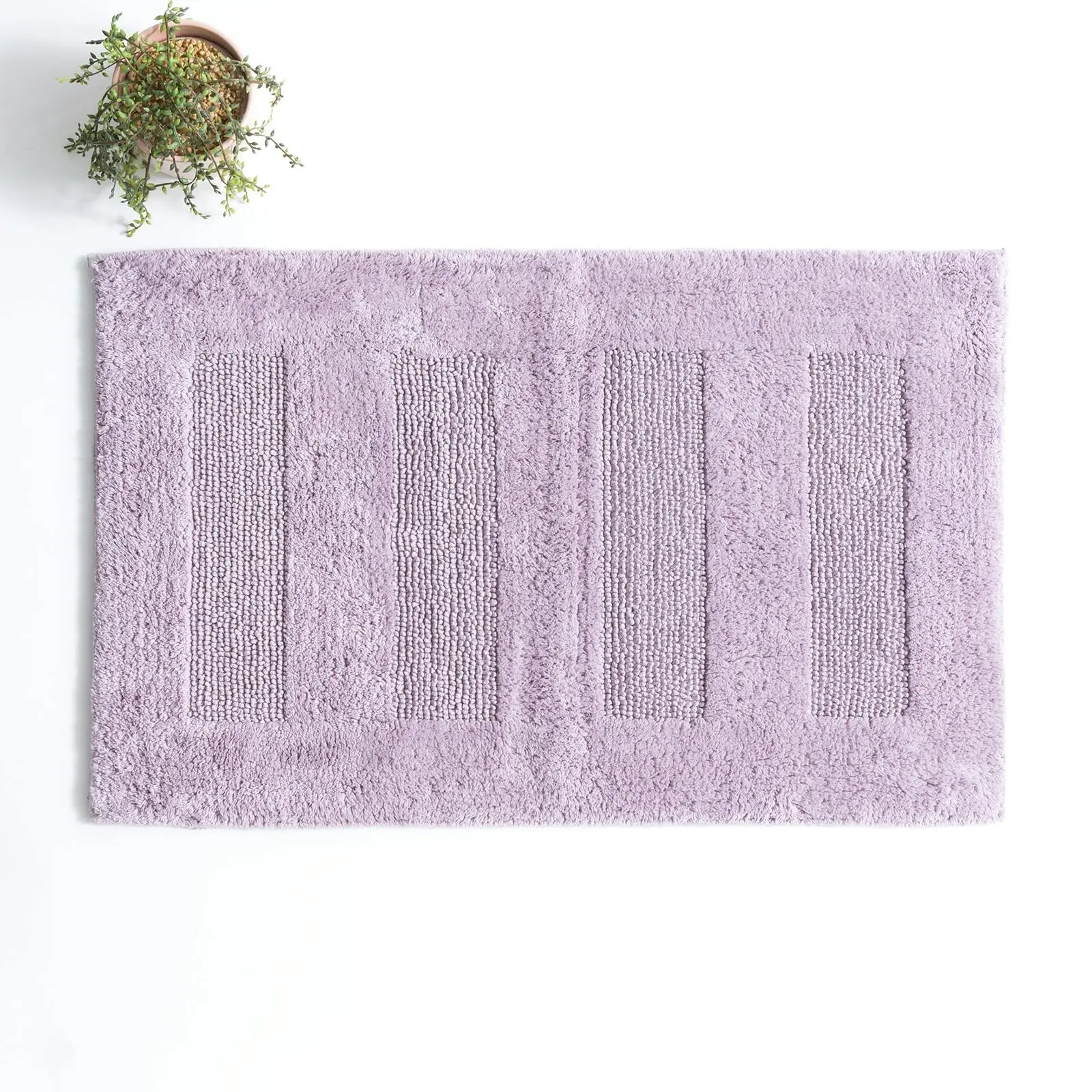 Renee Taylor Retreat 80cm Cotton Bathroom/Toilet Floor Mat Reversible Lilac - Home & Garden