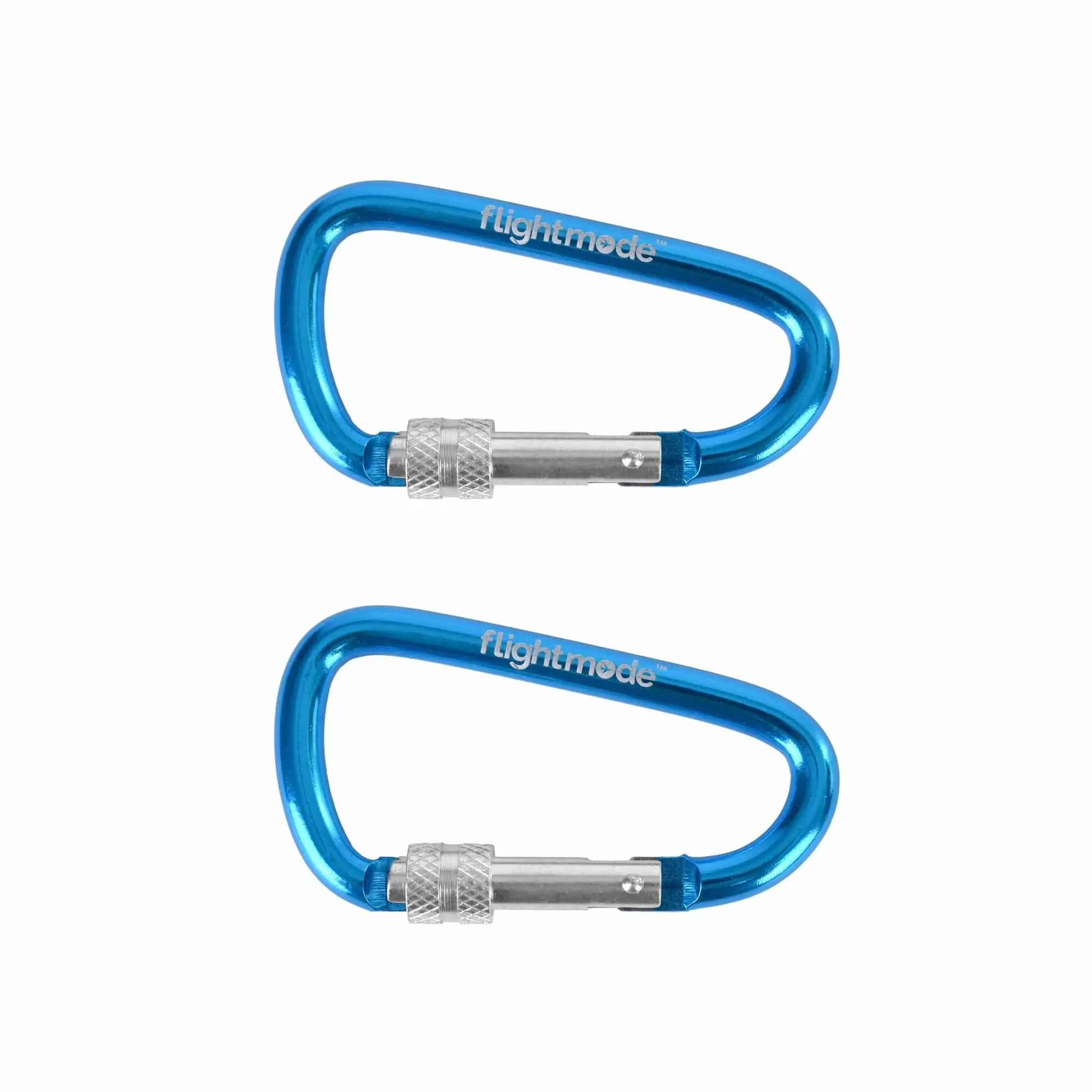 2 Pcs Flightmode Travel Luggage Carabiners - Blue