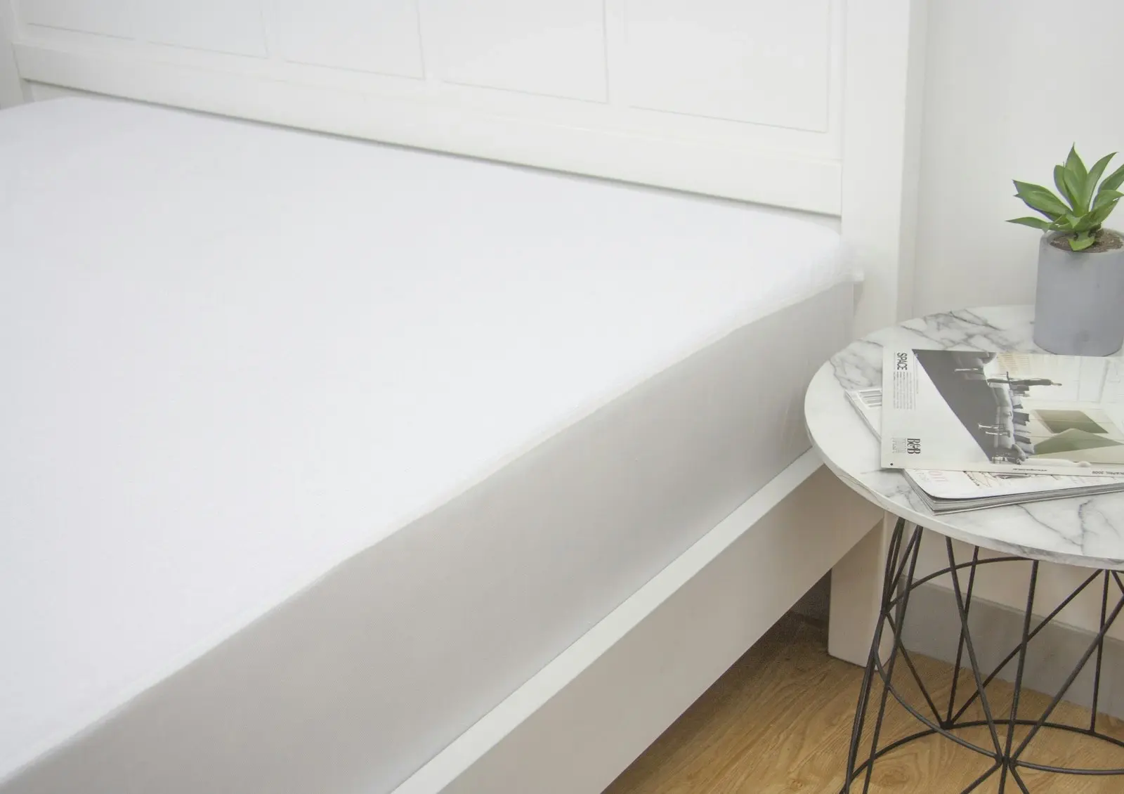 Ardor Towelling Waterproof Double Bed Size Fully Fitted Mattress Protector White - Furniture
