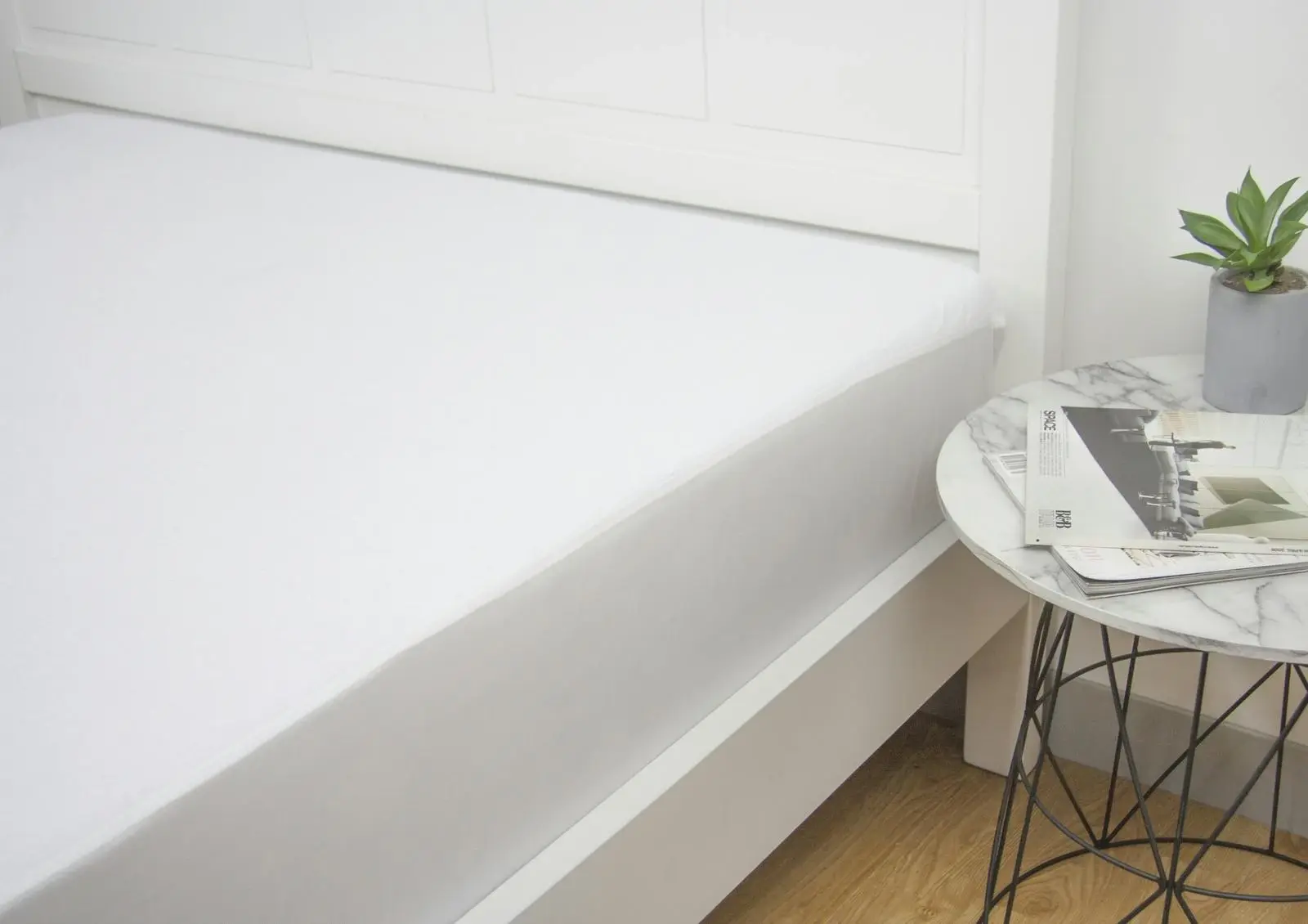 Ardor Towelling Waterproof King Bed Single Fully Fitted Mattress Protector White - Furniture