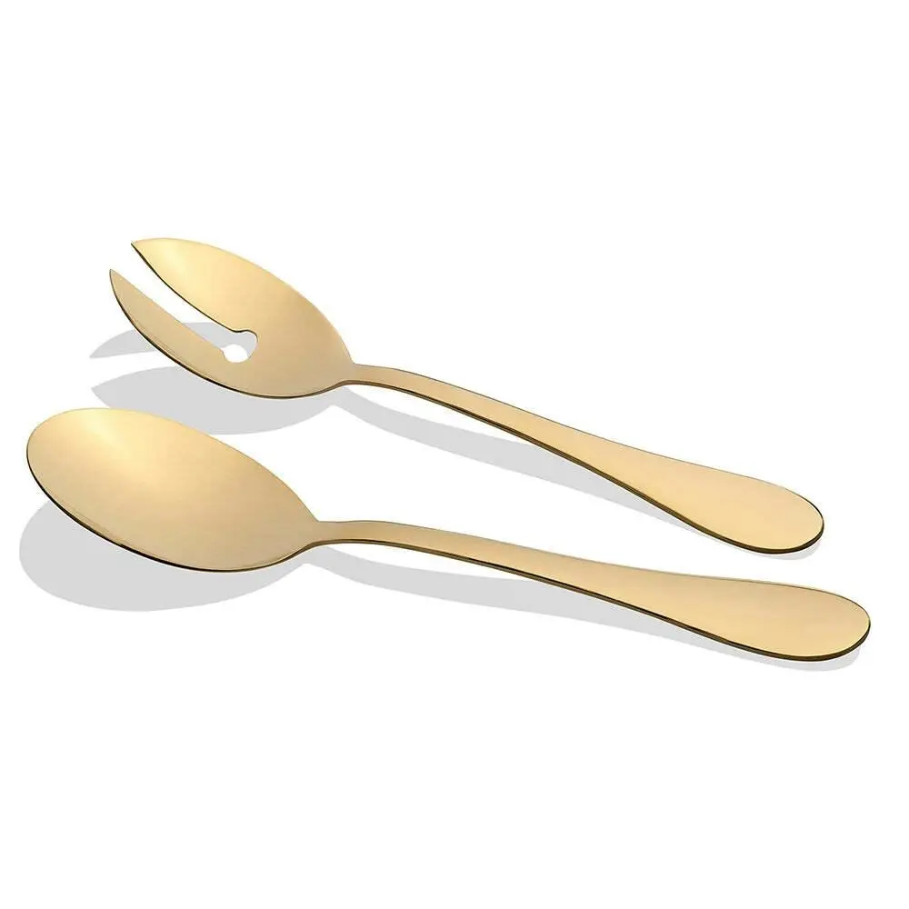 2pc Stanley Rogers Albany Salad Servers Spoon/Fork Serving Set Champagne Gold - Home & Garden