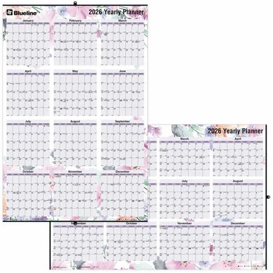 Blueline Tropical Annual Wall Calendar 24"x 36" , English (c171920) - Rediform