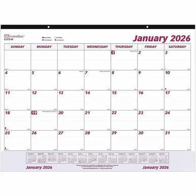 Brownline Vinyl Strip Monthly Desk Pad (c1731v) - Rediform