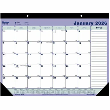 Blueline Monthly Desk Pad Calendar, 21-1/4" x 16" , English (c181731)