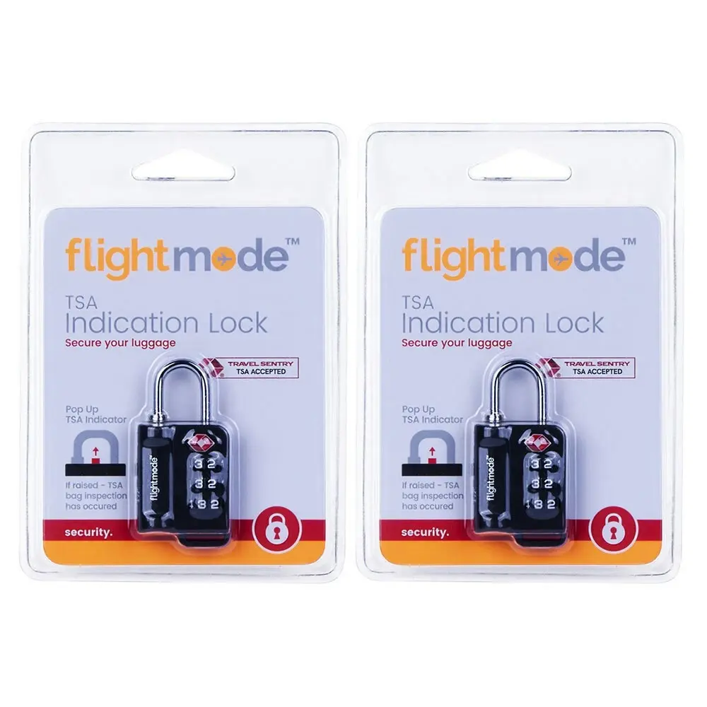 2x Flightmode Tsa Pop Up Indication Padlock Travel Luggage/Bag Security Lock BLK - Up to 60% off Connected Smart Tech