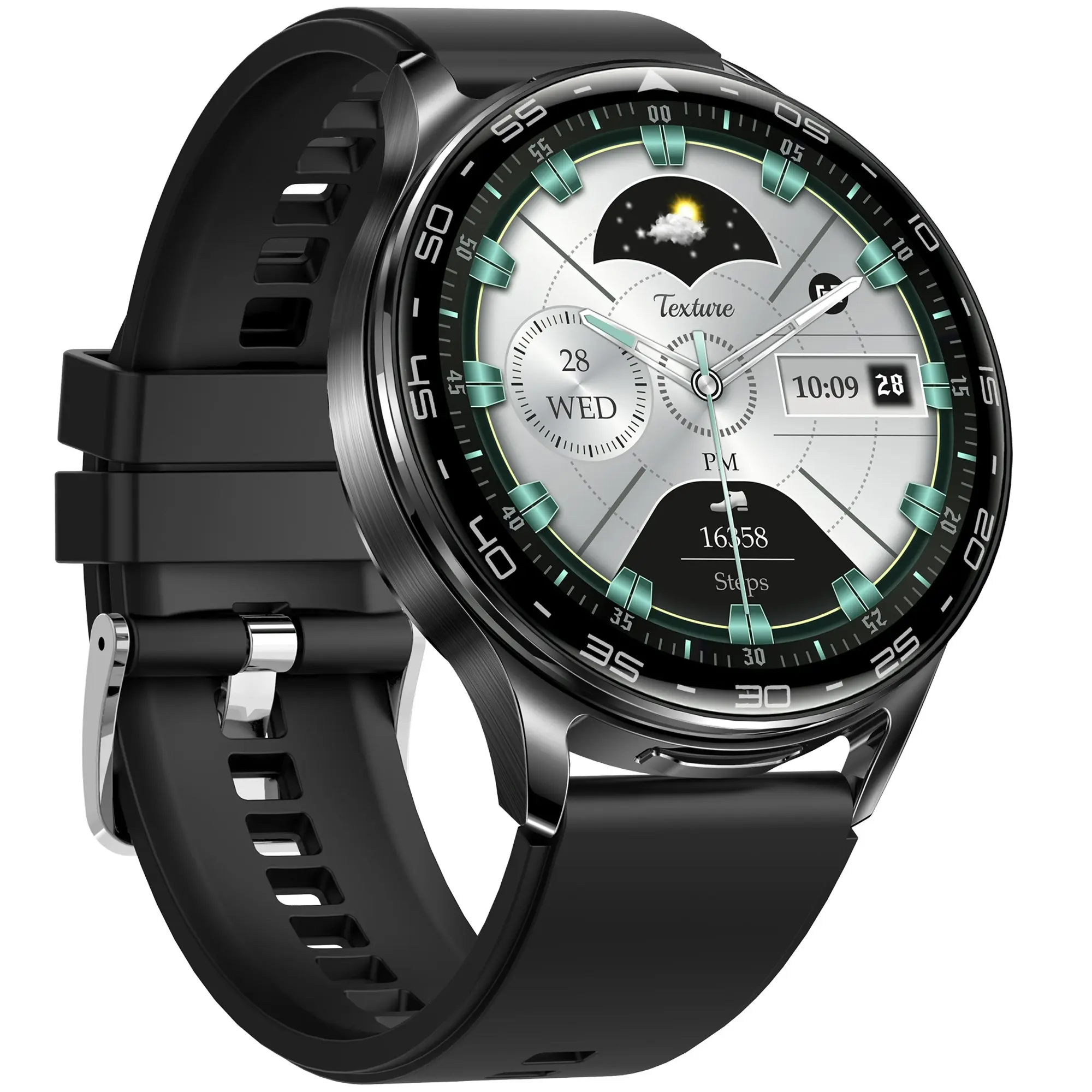 2 in 1 Bluetooth Smart Watch Wireless Earphones 1.39" IPS Touch Screen BT 5.0 - Black