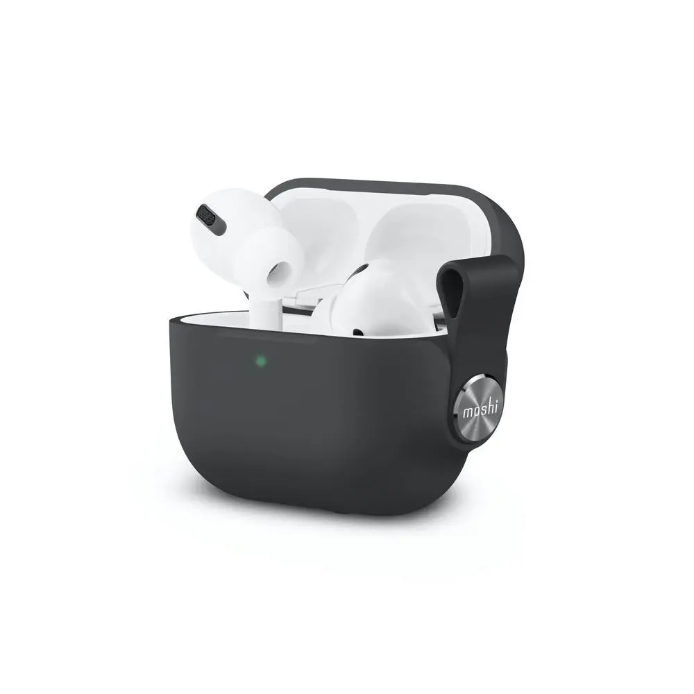 Moshi Pebbo Case Holder Cover for AirPods Pro w/Detachable Wrist Strap Black - Electronics