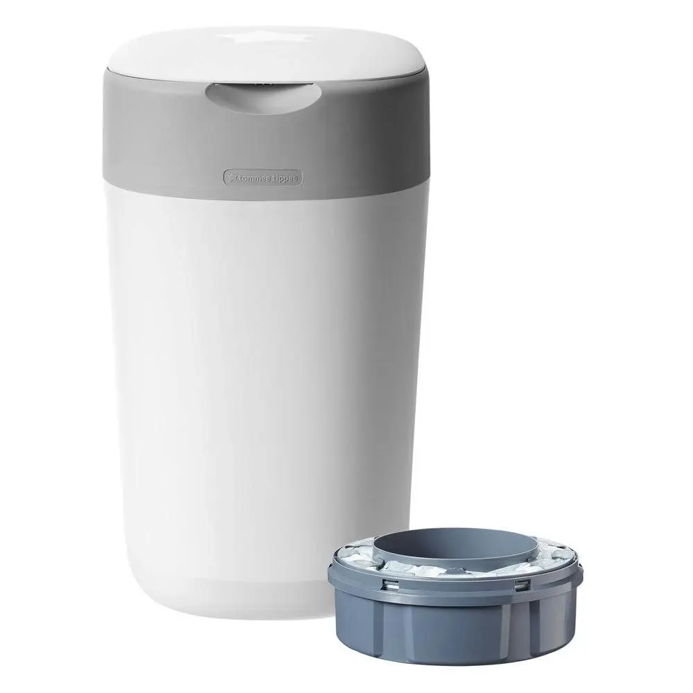 Tommee Tippee Twist & Click Nappy Disposal Bin Diaper Waste Storage Cotton White - Baby