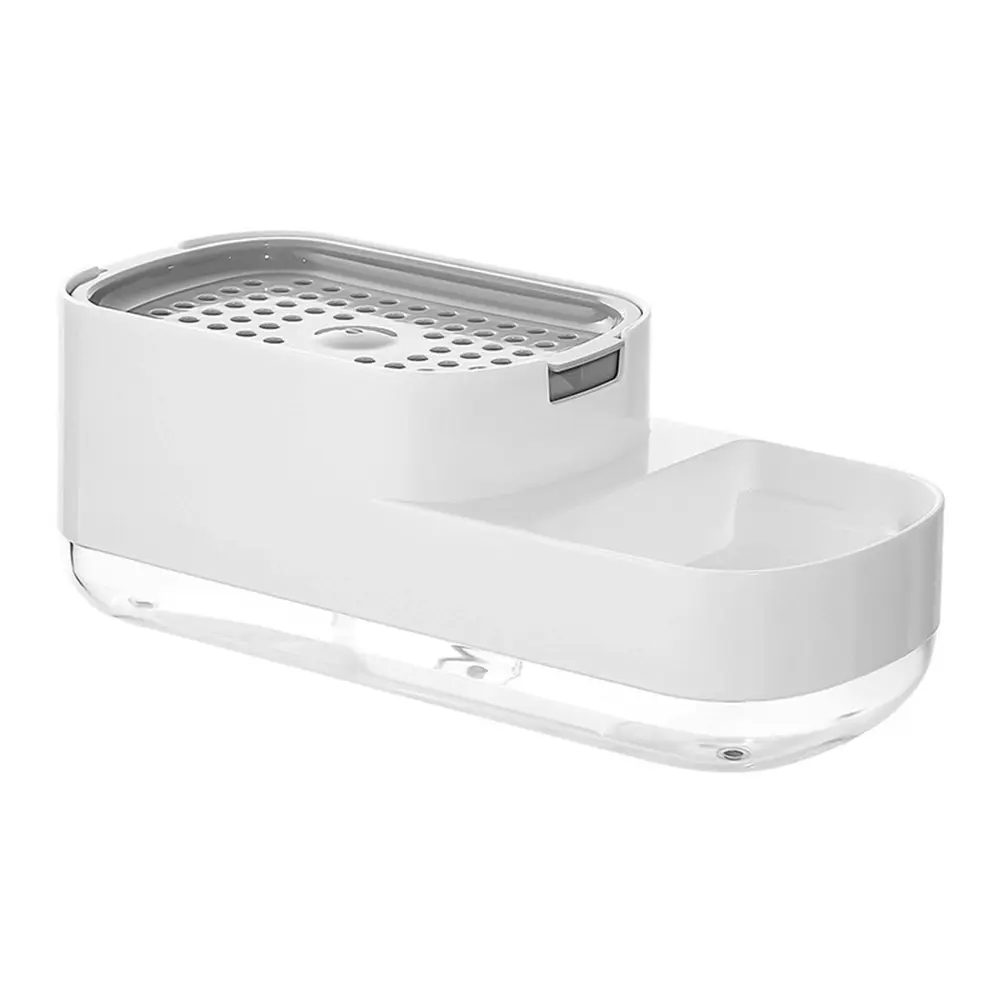 Kitchen Soap Lotion Dispenser Detergent Dispenser Soap Box Sponge Storage Box - Home & Garden