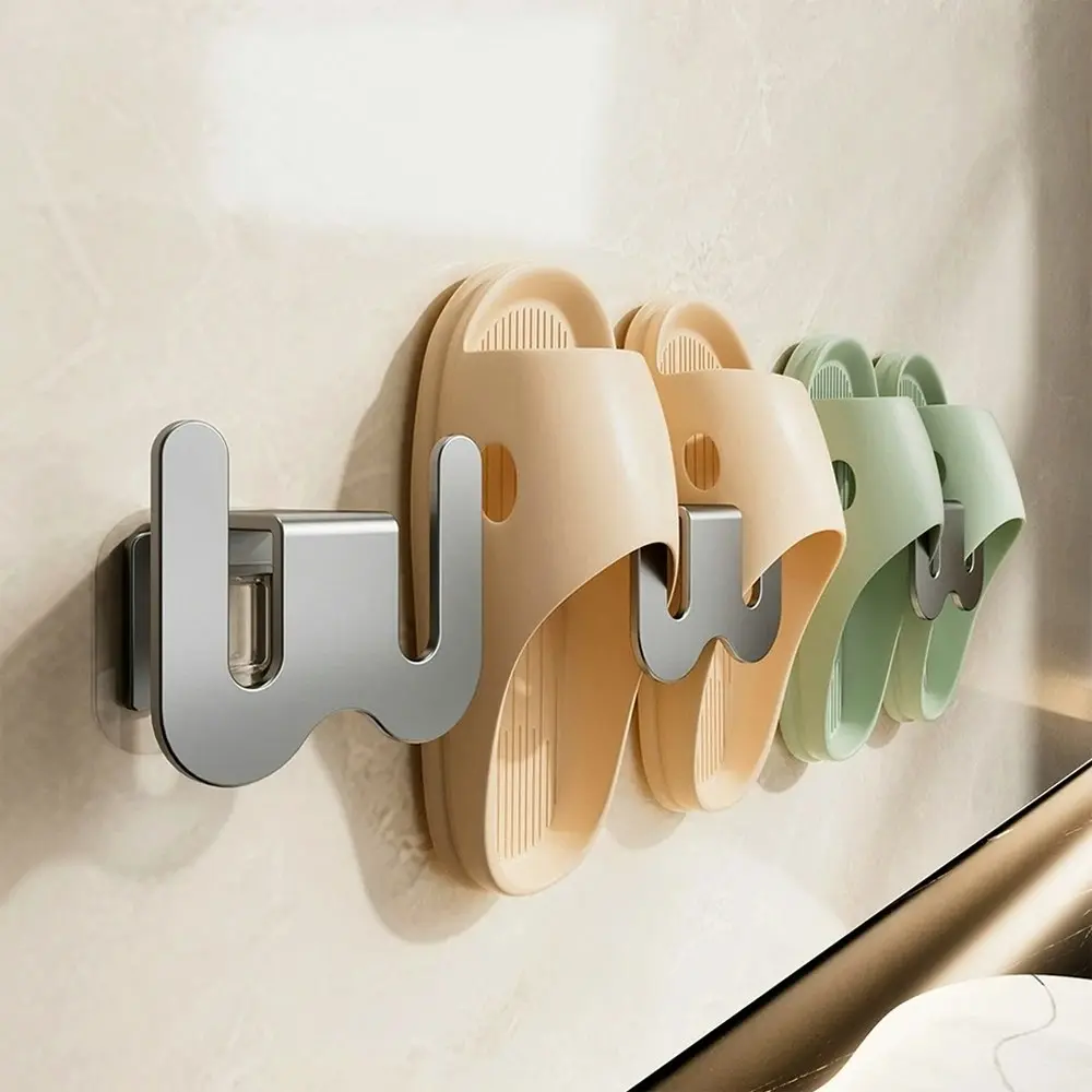 3 Pcs Bathroom Slipper Rack Shoes Drying Holder Wall Mounted Shoe Organizer - Home & Garden