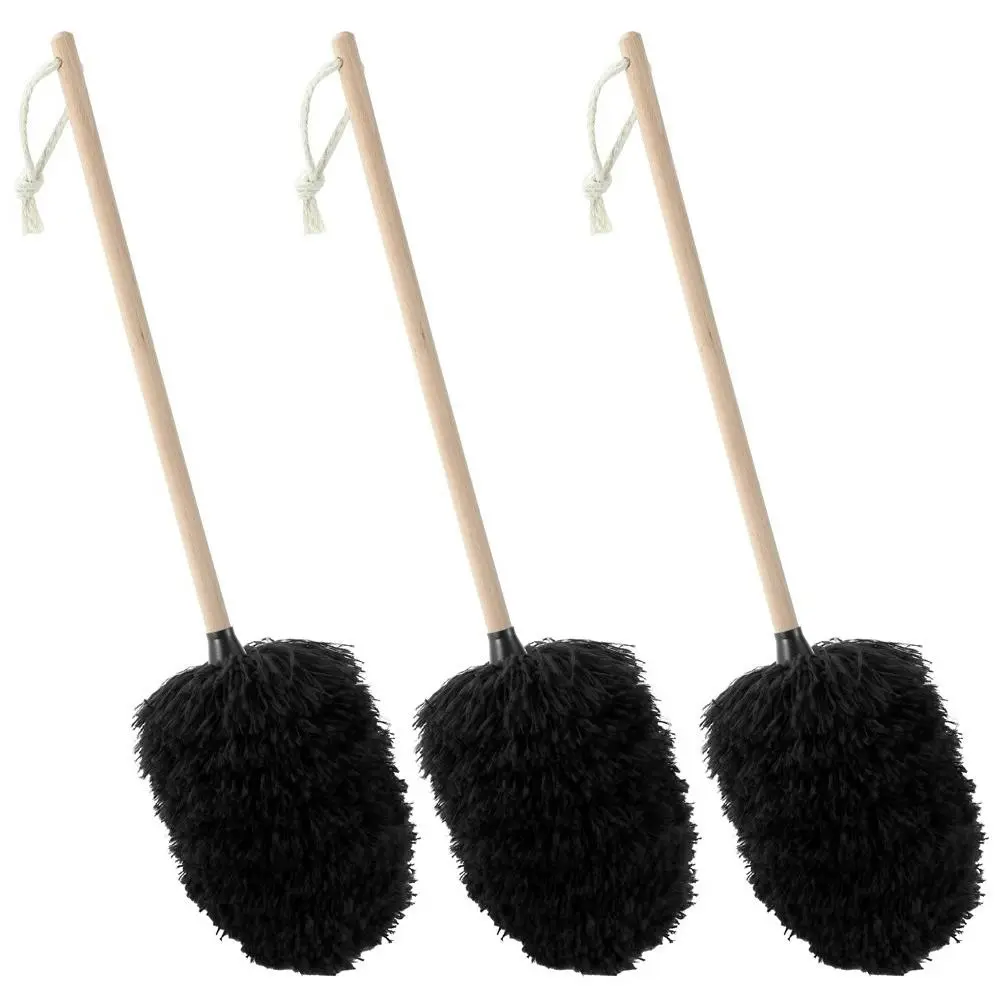 3x White Glove 54cm Eco Beech Wood Microfibre Duster Surface Cleaner Reuse BLK - Home & Garden
