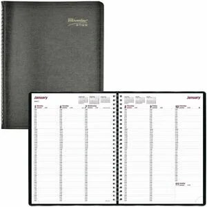 Rediform CB950.BLK Brownline Soft Cover Twin-wire Weekly Planner CB950BLK_35_5