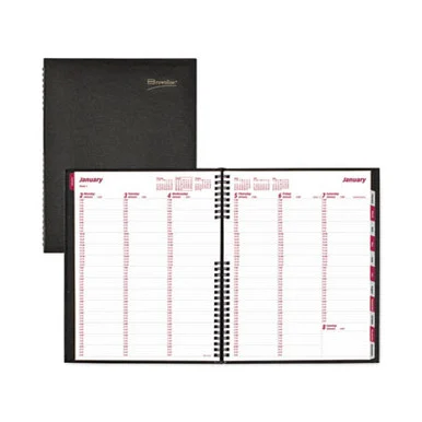 Rediform CB950CBLK Coilpro Weekly Appointment Book In Columnar Format, 11 X 8.5, Black Lizard-look Cover, 12-month (jan To Dec): 2026