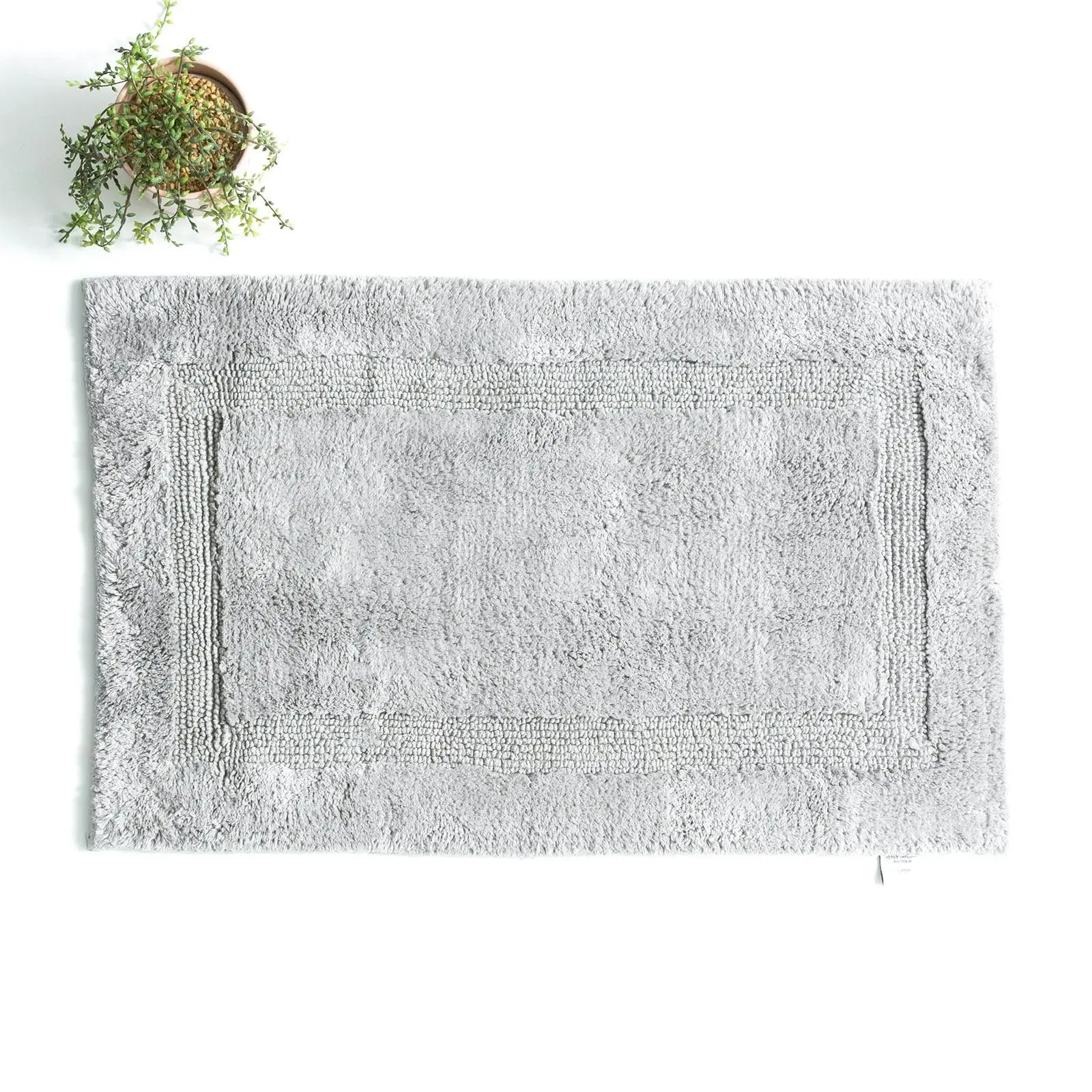 Renee Taylor Soho 80cm Cotton Bathroom/Toilet Floor Mat/Rug Reversible Granite - Home & Garden