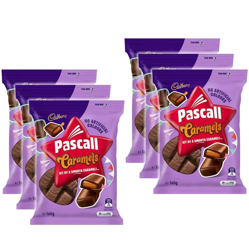 6x Cadbury 160g Caramels w/ Chocolate Confectionery/Candy Sweet/Treat Pantry - Groceries