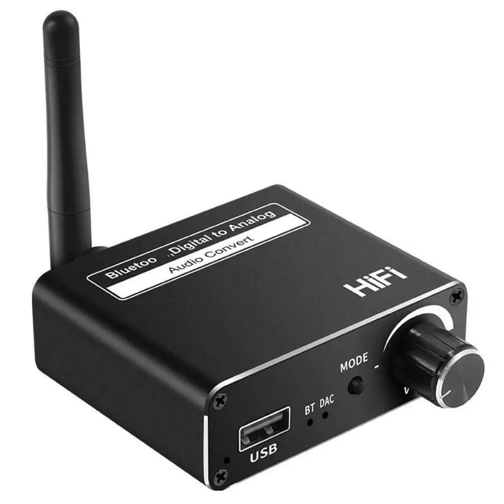 Coaxial Fiber Optic Bluetooth 5.0 Receiver Digital to Analog Audio Converter - Electronics