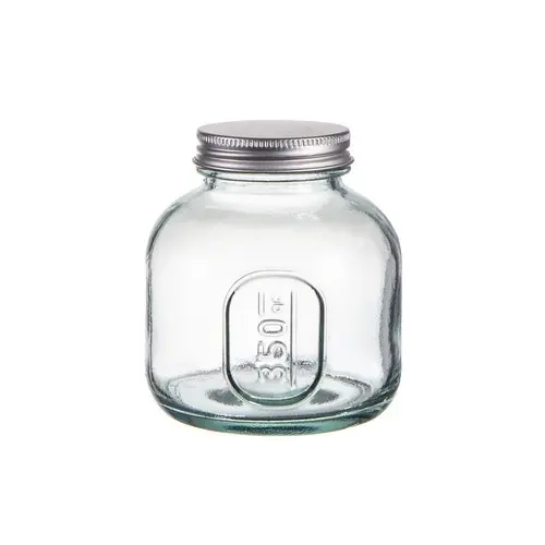 Ladelle Eco Recycled Rustico Glass 350ml Storage Jar Bottle Container w/Lid CLR - Home & Garden