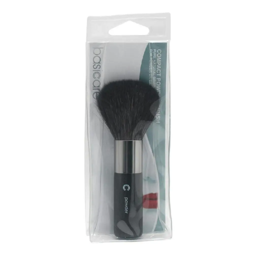 Basicare Compact Powder Brush Soft Goat Hair for Even Powder and Bronzer - Beauty