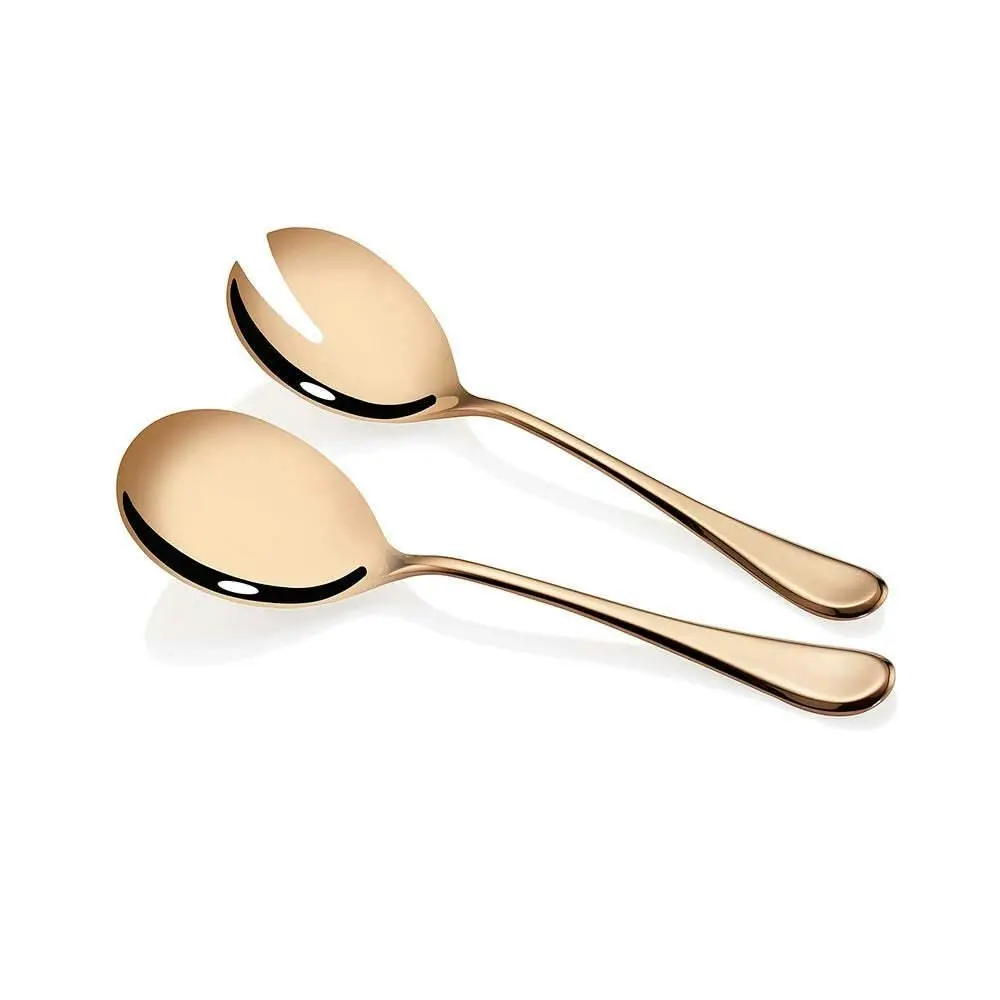 2pc Stanley Rogers Chelsea Stainless Steel Salad Fork/Spoon Utensil Set Gold - Home & Garden