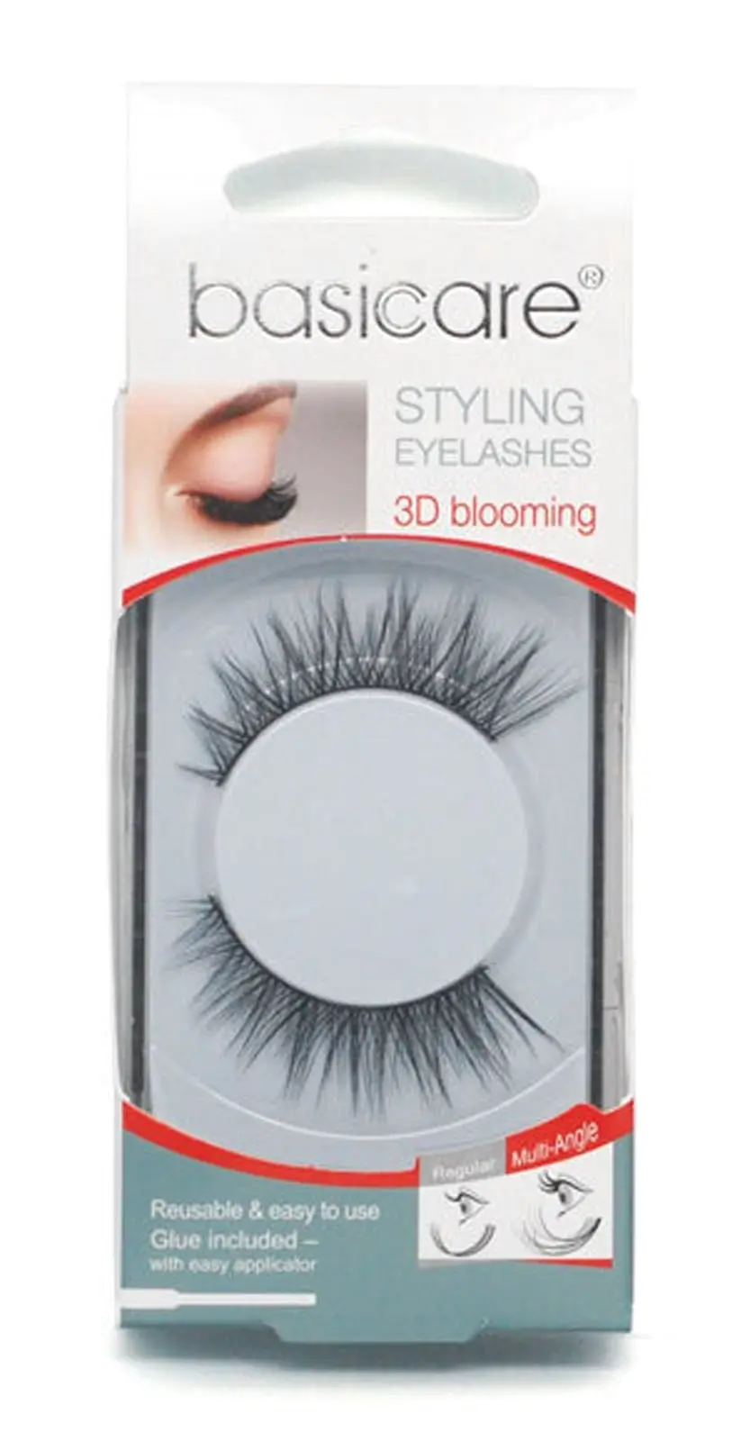 Basicare Styling Eyelashes 3D Blooming 1922 Reusable Lightweight with Glue - Beauty