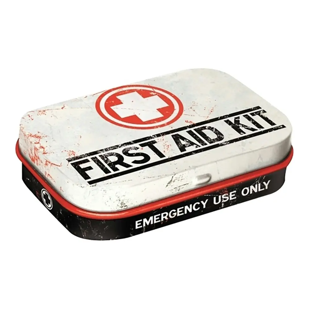 Nostalgic Art Mint Box 6cm Metal Tin First Aid Kit Fresh Breath Hard Candy Mints - Groceries