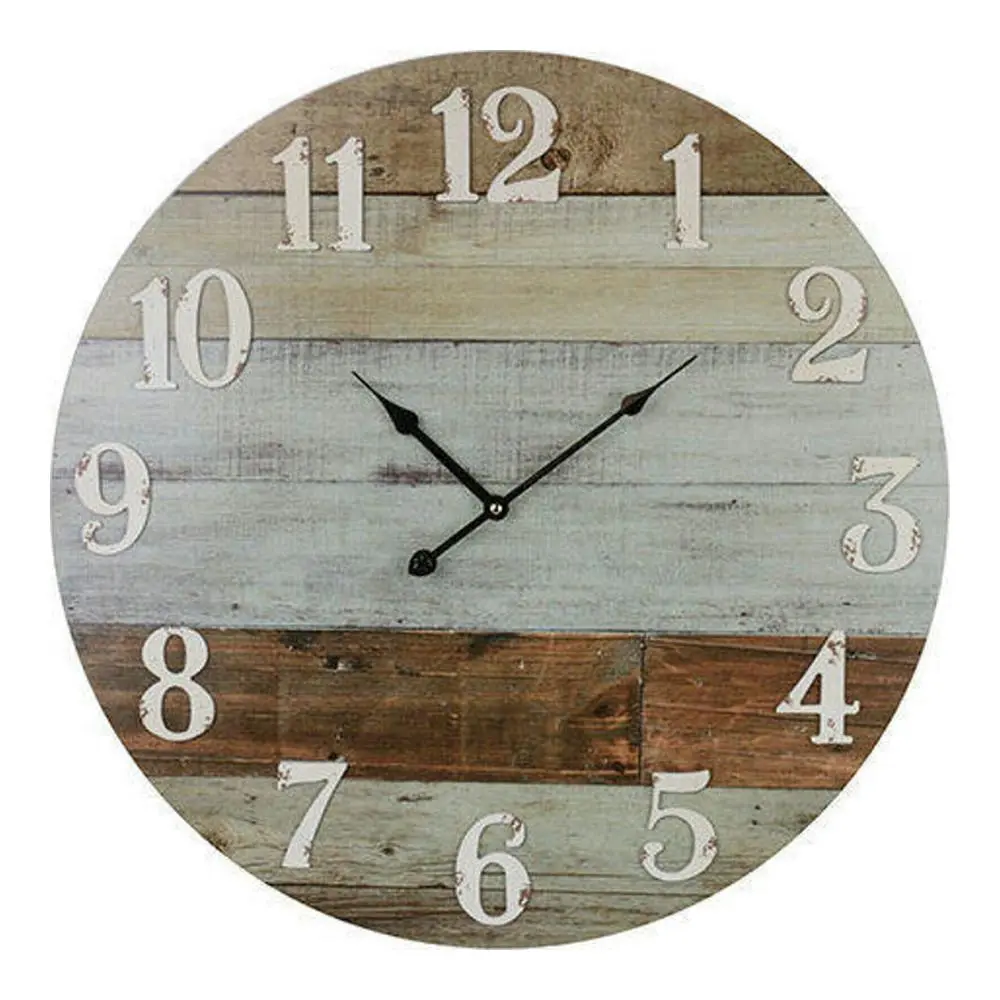 Weathered BoardsMDF 58cm Wall Clock Round Analogue Hanging Home/Office Decor - Home & Garden