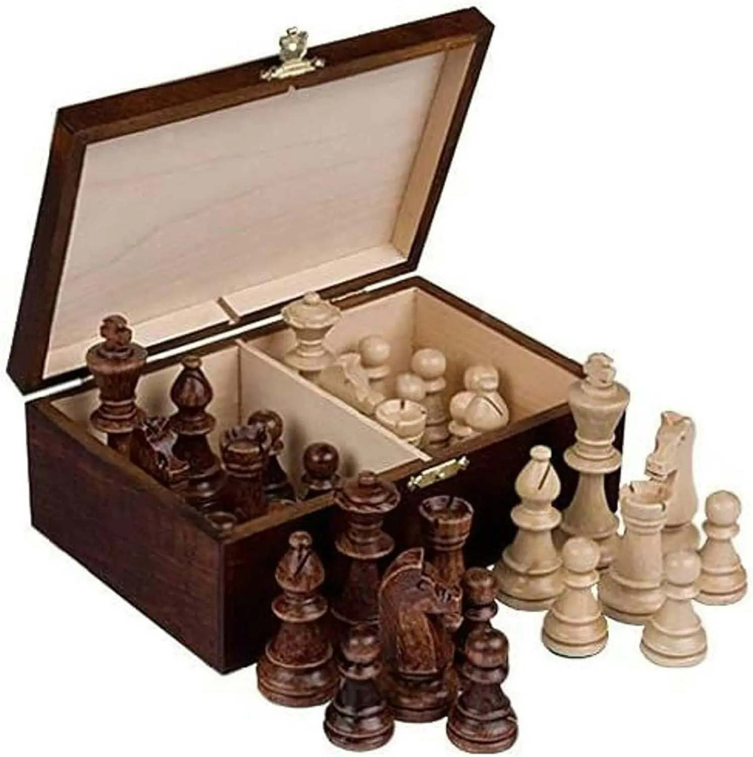 Staunton No. 6 Chess Pieces Wooden Box 10 cm King - Toys & Games