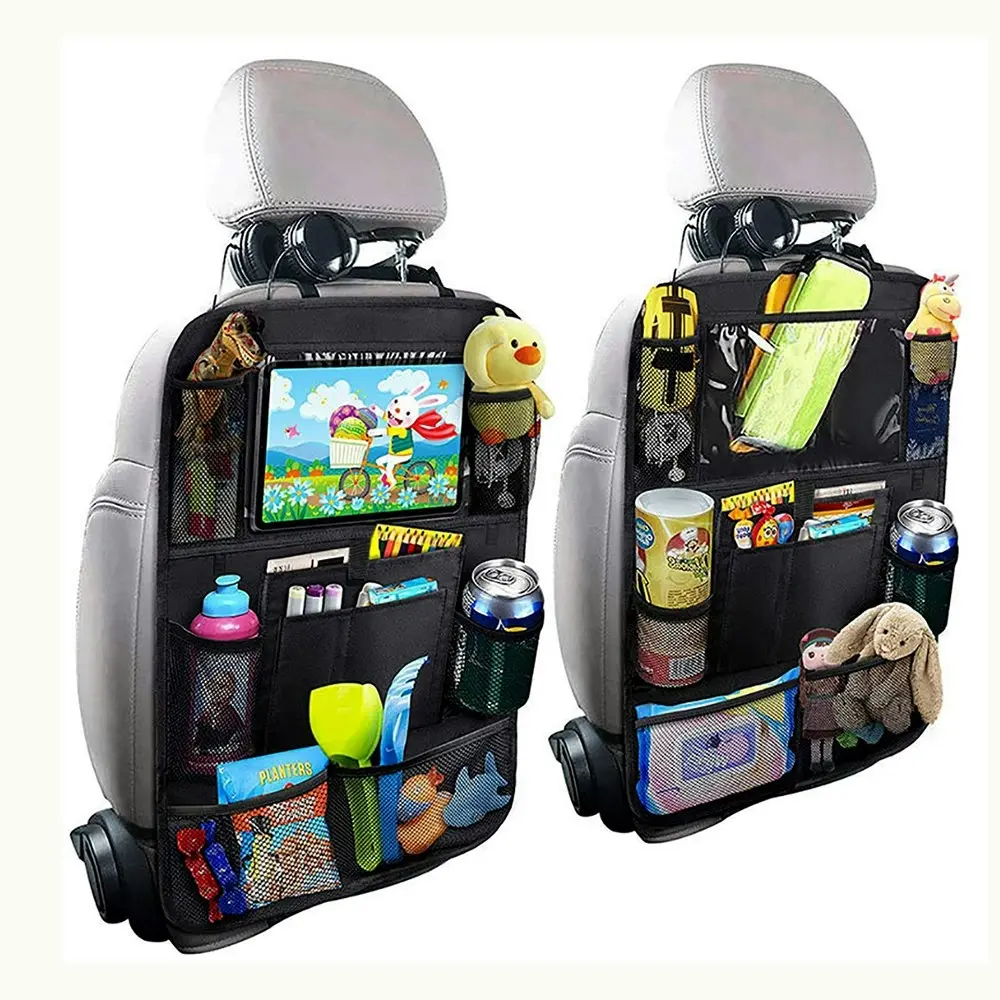 2Pack Car Backseat Organizer with 10" Table Holder + 8 Storage Pockets - Automotive