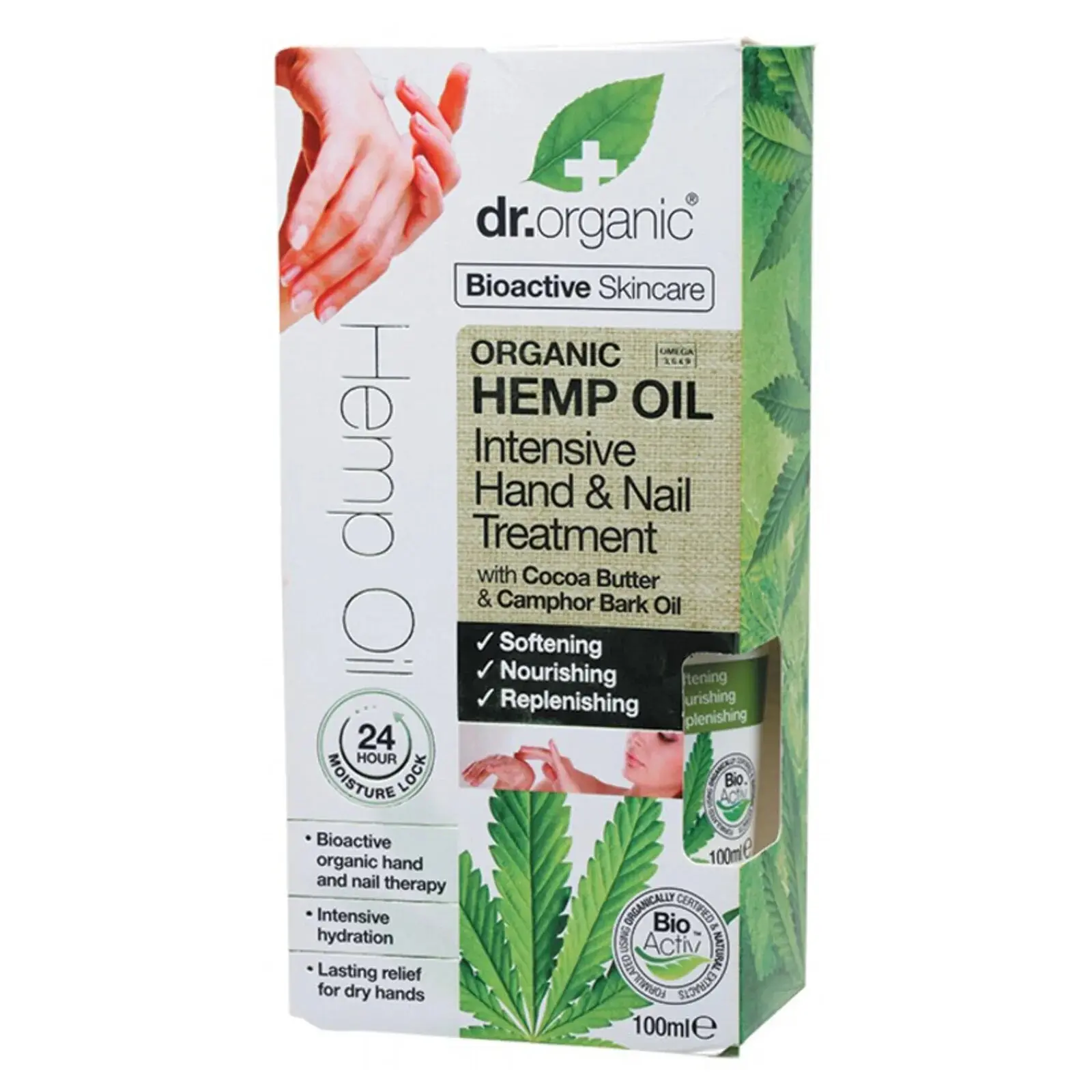 DR ORGANIC Hand & Nail Intensive Treatment Organic Hemp Oil cream 100ml - Beauty
