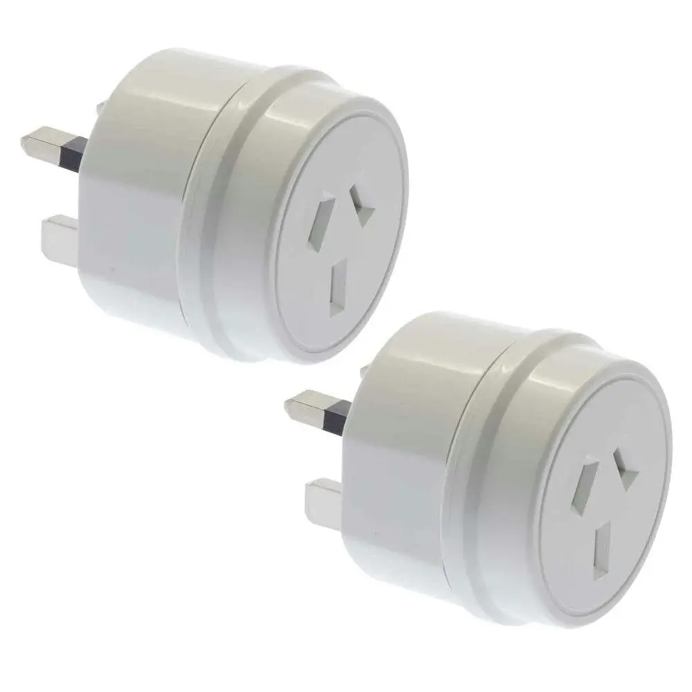 2PK Moki Travel Adaptor AUS/NZ to UK Adapter Wall Power Plug Outlet Socket White - Electronics