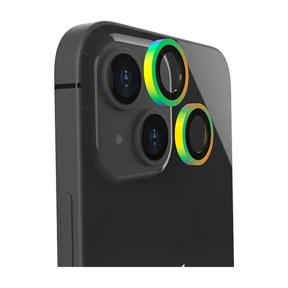 EFM 9H Tempered Glass Camera Lens Armour Protector For iPhone 14 Plus Rainbow - Electronics