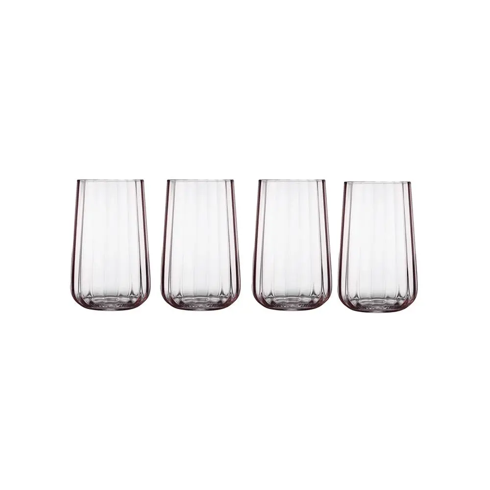 4pc Tempa Esme 450ml Crystal Highball Tumbler Water Cocktail Glassware Cup Blush - Home & Garden