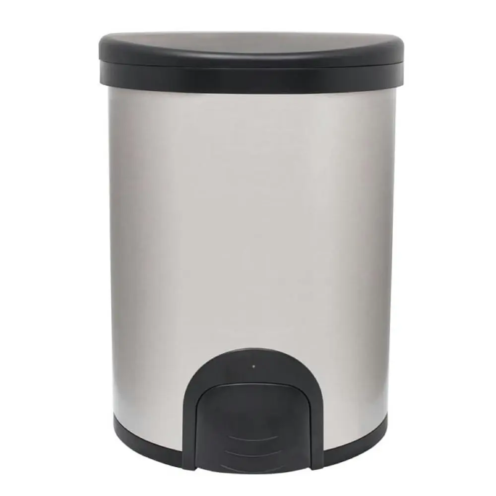 White Magic 12L Smart Bin Toe Tap Rubbish Can Foot Pedal Trash Container Silver - Home & Garden