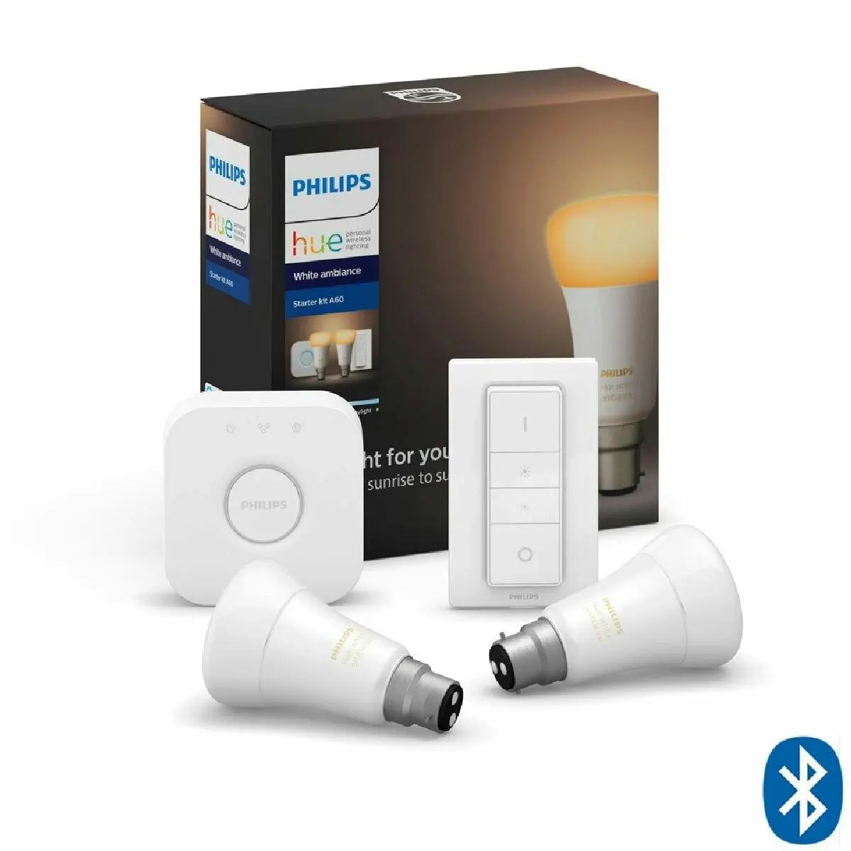 Philips Hue B22 White Ambiance Starter Kit With Bluetooth - Electronics