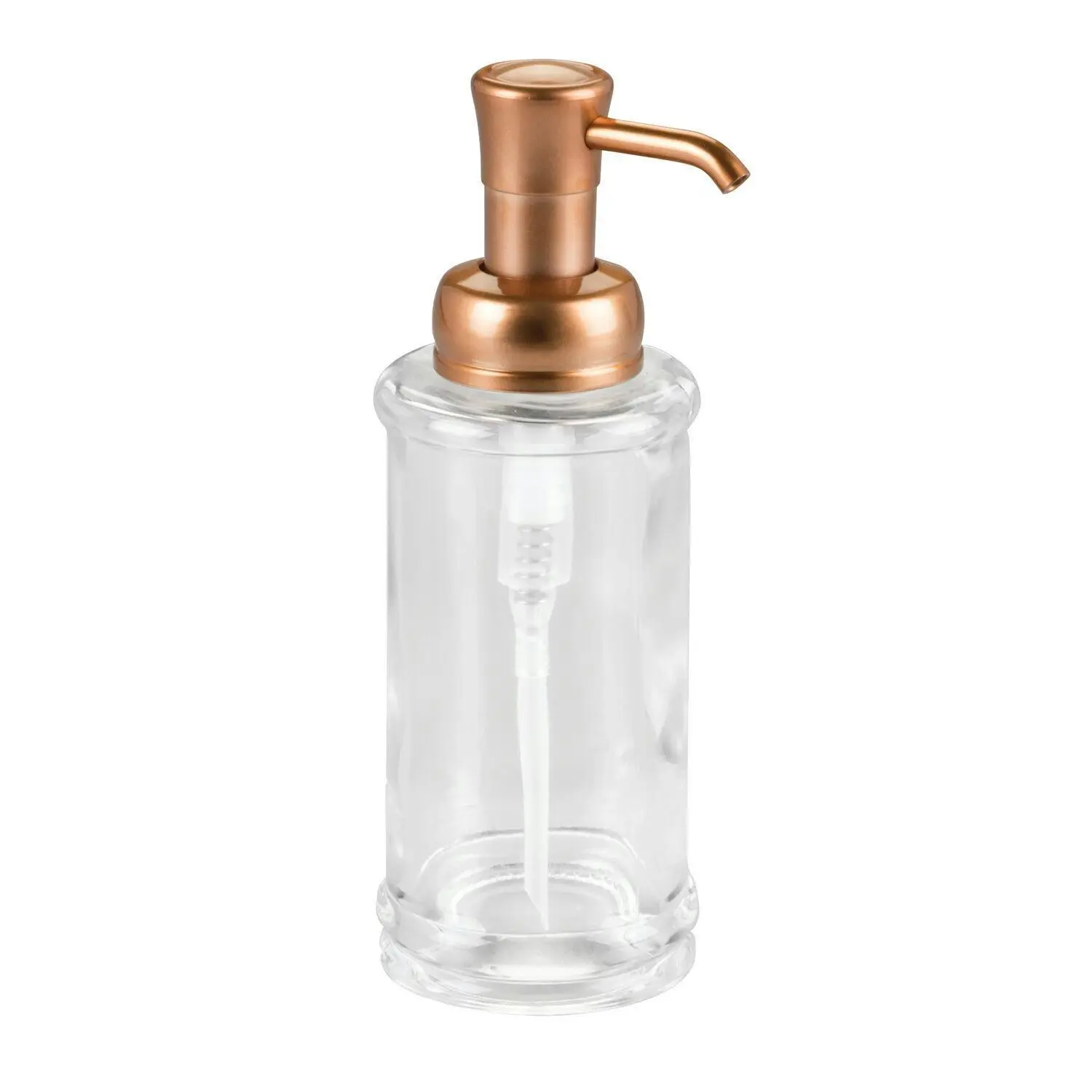 Idesign Hamilton Hand Liquid Soap Pump Dispenser Bathroom w/Head Copper 8.6x21cm - Home & Garden