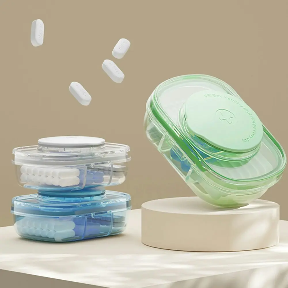 3Pcs Portable Pill Box Cutting Medicine Storage Pill Cases Silicon Sealed Case - Home & Garden