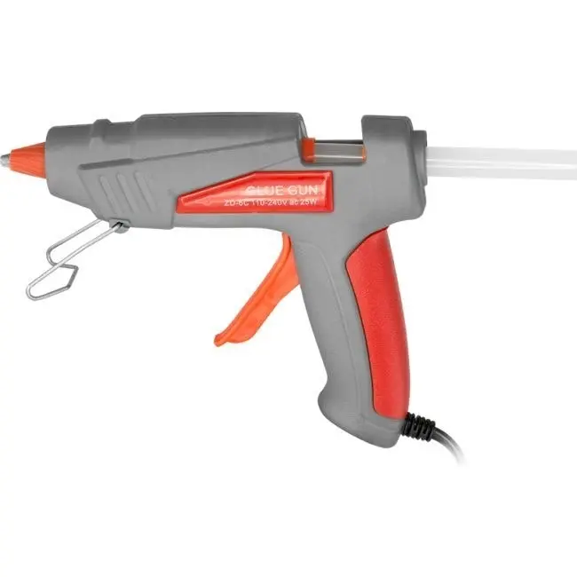 Compact 25W Hot Melt Glue Gun w/ 2pc 11.2mmx100mm Glue Stick/Adhesive Grey/Red - Hardware