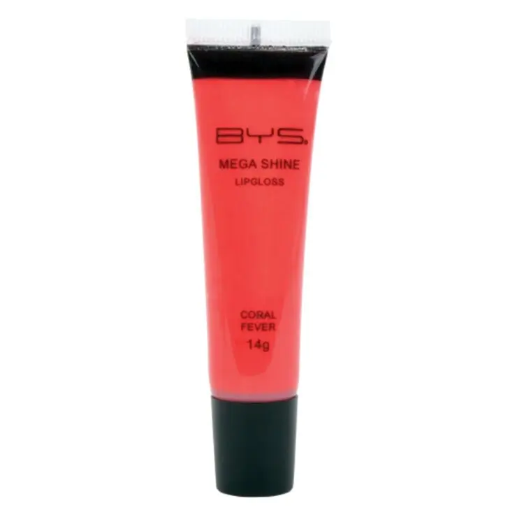 BYS Mega Shine Lipgloss Moisturiser Balm Cosmetic Makeup Scented Coral Fever 14g - Beauty