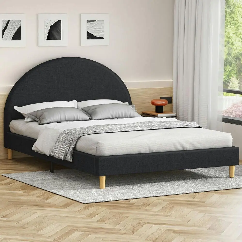 Alfordson Bed Frame Queen Size Mattress Base Platform Fabric Charcoal CALLA - Ultimate Mattress Sale - Save up to $600