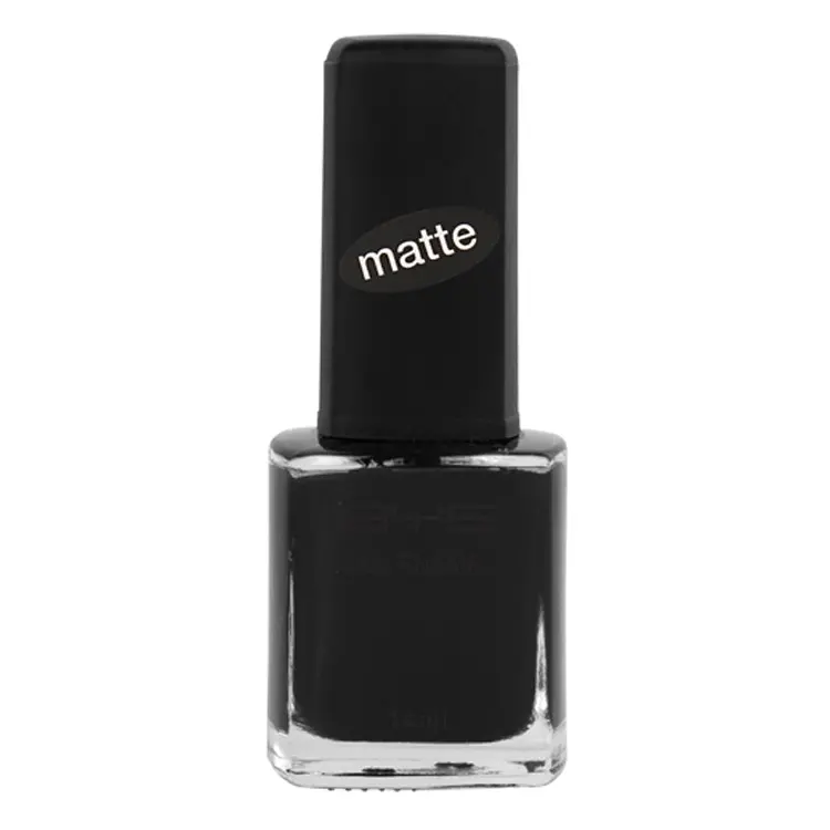 BYS Matte Nail Polish Enamel Lacquer Chip Resistant Lasting Quick Dry BLK 14ml - Beauty