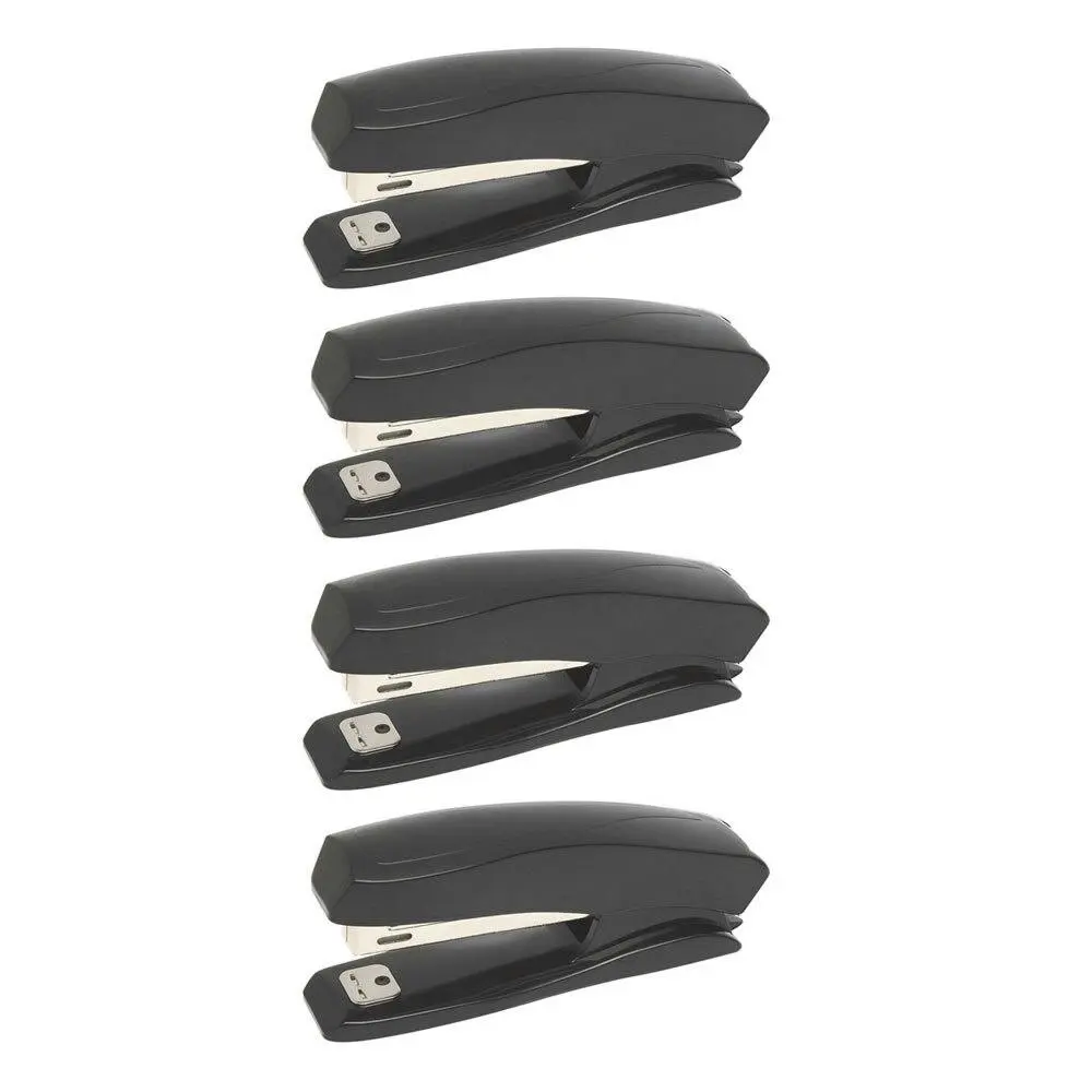 4PK Marbig No.10 16 Sheets Full Strip Stapler Paper Binder Office/School Black - Hardware